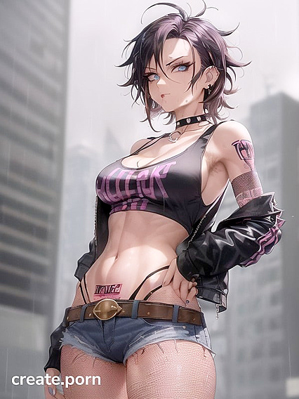 Fingerless Gloves and Fishnets: A Seductive Black Outfit Hentai Fantasy
