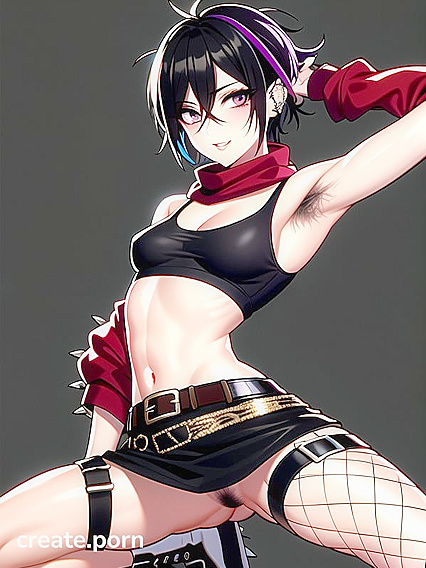 Goth Goddess with Piercings and Fingerless Gloves Seduces in Hentai Passion
