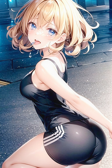 Outfit with Scarf and Short Hair Cuts It in Hot Hentai Action