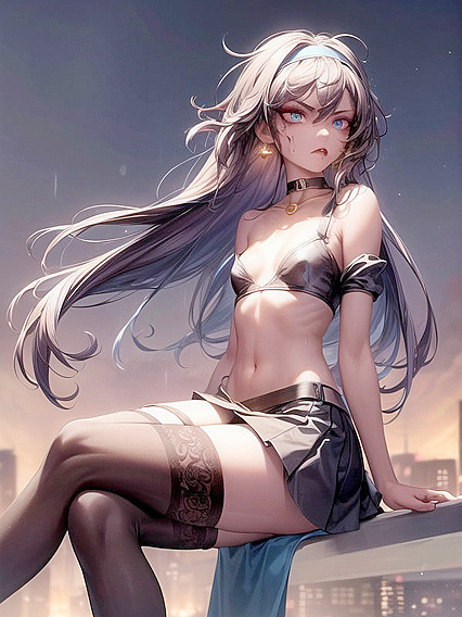 Skinny Goth Babe Gets Seductive in hentai Fantasies