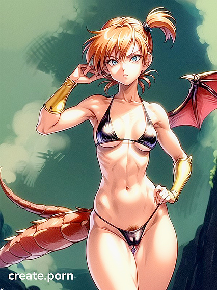Red-Haired Winged Beauty with Armpit Hair in Sultry Hentai Action