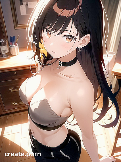 Pale-Skinned Beauty with Arms Crossed in Seductive Hentai Action
