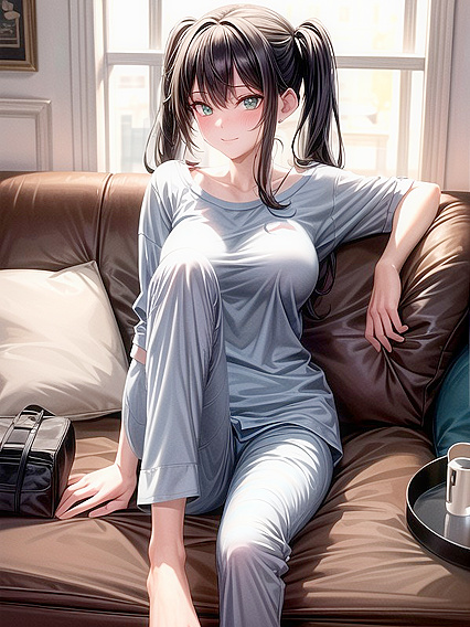 Mischievously Smiling With Green Eyes in Ultra-Detailed Hentai Ecstasy