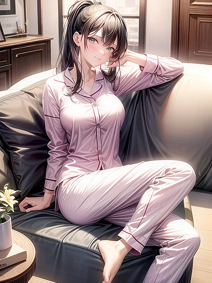 Bare-Footed Beauty with Ponytail Enjoys Ultra-Detailed Hentai Pleasure