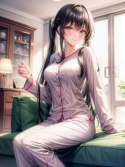 Pigtailed Girl 18+ Seductively Sits and Stares at You in This Hentai Fantasy