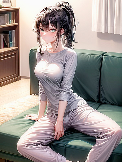 Barefoot Beauty Stares Seductively at You in Steamy Hentai Action
