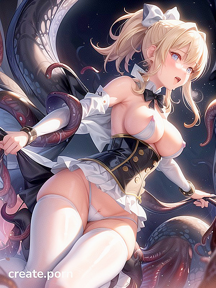Legs Spread Wide in a Seductive Corset andCAPE for Steamy Hentai Pleasure