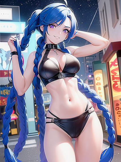 Off-Shoulder Seduction: Arms-Up Action in Deranged Face Hentai Bliss