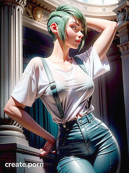 Makima's Green-Eyed Seduction in Futuristic Sci-Fi Hentai Pleasure
