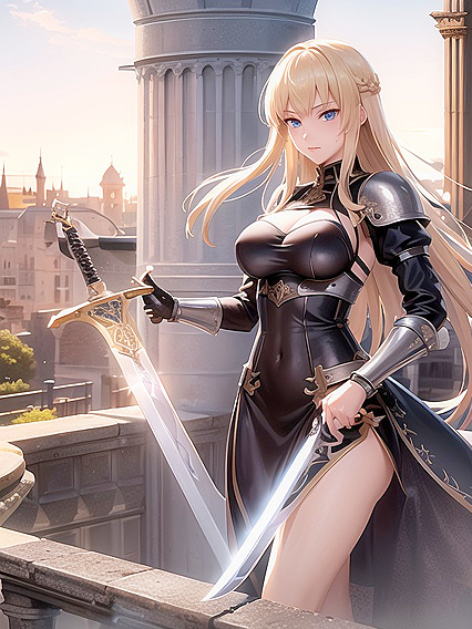 Gorgeous Blue-Eyed Royalty in Armored Hentai Pleasure Sessions