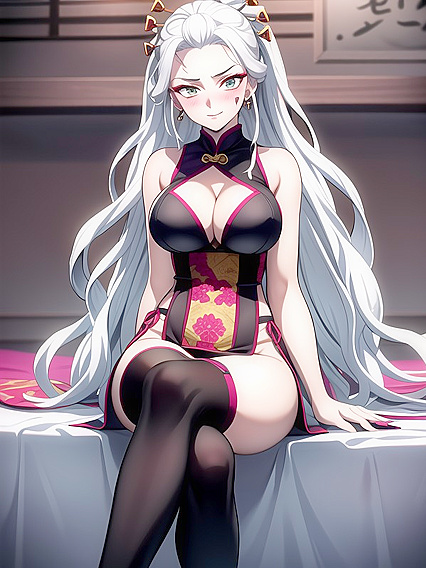 Daki’s Thigh-High Socked Demon Form Seduces by Moonlight in Hot hentai Action