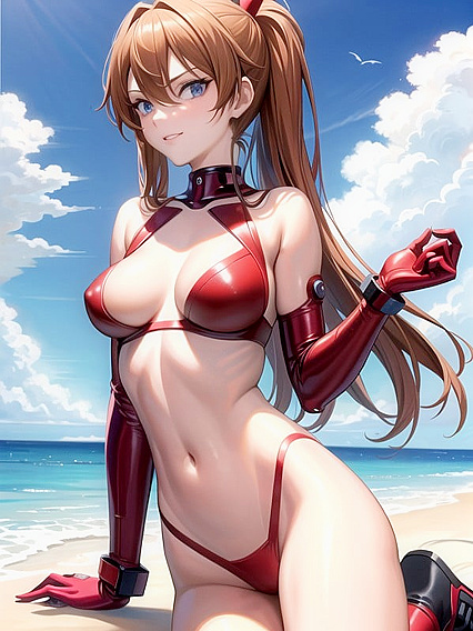 Sultry Blue-Eyed Beauty Seduces on the Beach in Hot Hentai Action