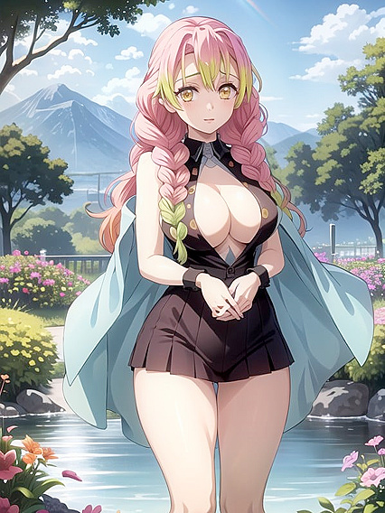 Vivid Colors and Violet Stones Enhance Crystal-Clear Pool in Turquoise Hentai Pleasure