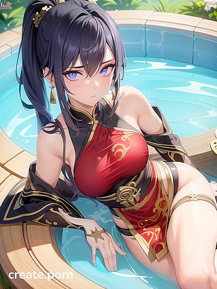 Dehya from Genshin Impact Dressed in Soft Pastel Hanfu for Seductive Hentai Pleasure