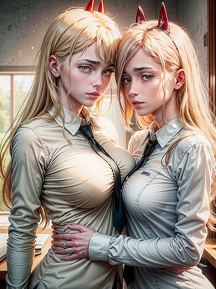 Two Girl 18+s Embrace Passionately in Power-Charged Hentai Action