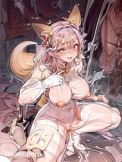 White-Haired Beauty with a Perfect Body in Thick-Line Hentai Ecstasy