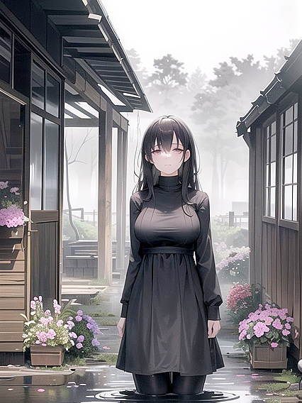 Dimly Lit Abandoned Hut by Dull Gray Waters for Haunting Hentai Pleasure