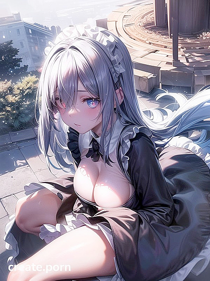 Blue-Eyed Beauty Blushes Under Intense Diagonal Views in Hentai AI Sex