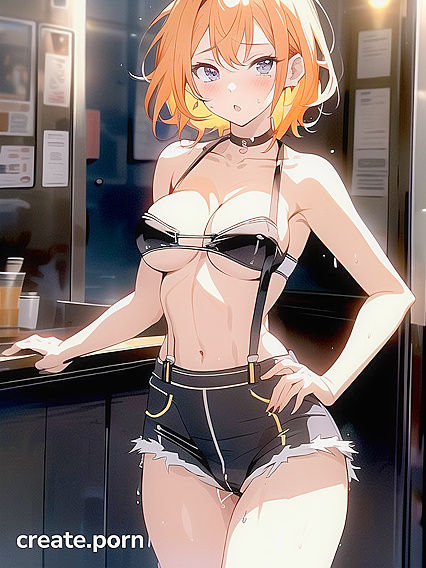 Warm Anime Bliss: Arms Crossed and Ready for Intense Bottom-Up Pleasure