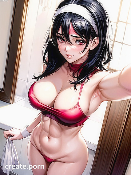 Seductive Red-Eyed Beauty with Massive Breasts in Hentai Ecstasy