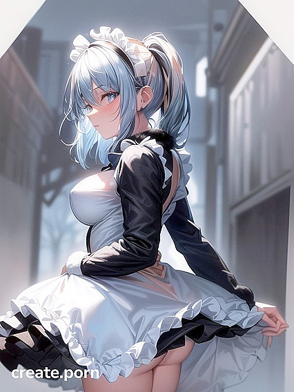 Sky Blue-Haired Beauty with Round Breasts in Ultra HD Hentai Pleasure