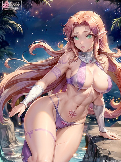 Glowing-Eyed Babe in Sporty 90s Shorts for Steamy Hentai Action