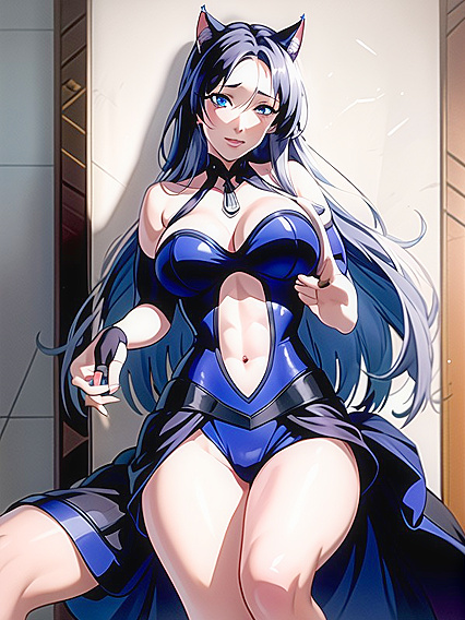 Caitlyn from League of Legends Gets Wild in Blue-Skinned White-Haired Hentai Action