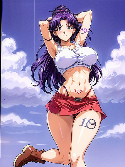 Oversized T-Shirt on Dark Brown Beauty in Steamy Hentai Action