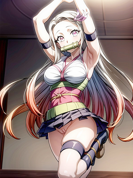 Seductive Leotard and Hairstyle Enhance Erotic Details in Hentai AI Action
