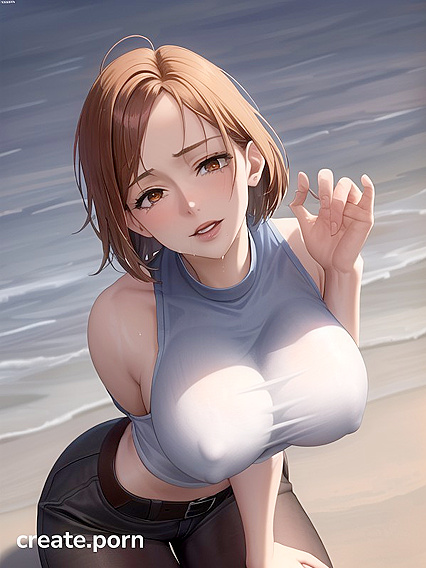 Teen 18+ in Thong Seduces Under the Moonlight for Naughty Hentai Fun
