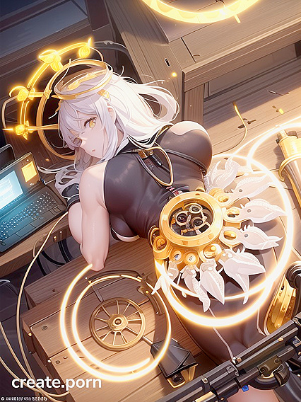Glowing-Eyed Angel with a Rounded Ass in Mesmerizing Hentai Action