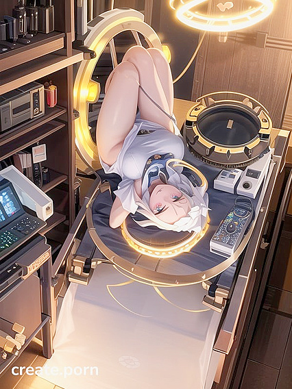 Angel with Glowing Eyes Enjoys Intense and Detailed hentai Pleasures