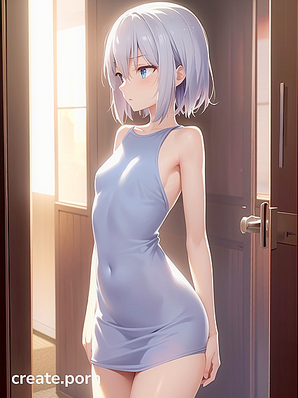 Skinny Girl 18+ Stands Embarrassed in Sexy Hentai Action
