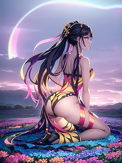 Daki from Demon Slayer Enjoying Passionate hentai Moments Under Vibrant Skies