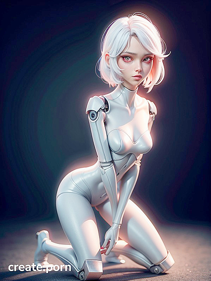 Red-Eyed Beauty with Straight White Hair Seduces in Steamy Hentai Action