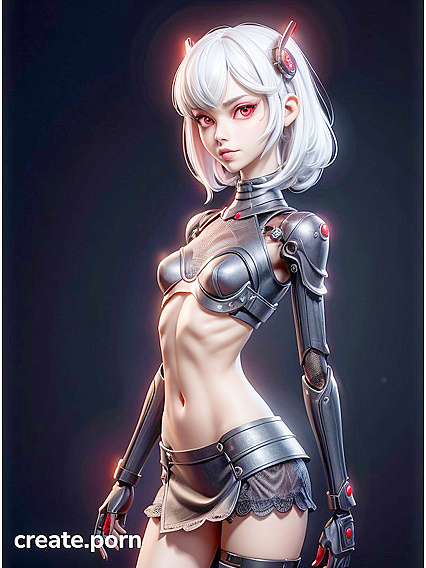White-Haired Beauty with Red Eyes Teases Her Tiny 18+ Ass inSTEAMING Hentai Action