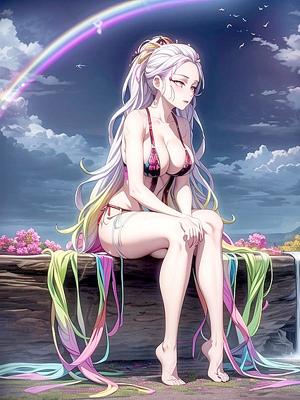 Violet Stones Amidst Golden and Purple Clouds in NSFW Hentai Pleasure