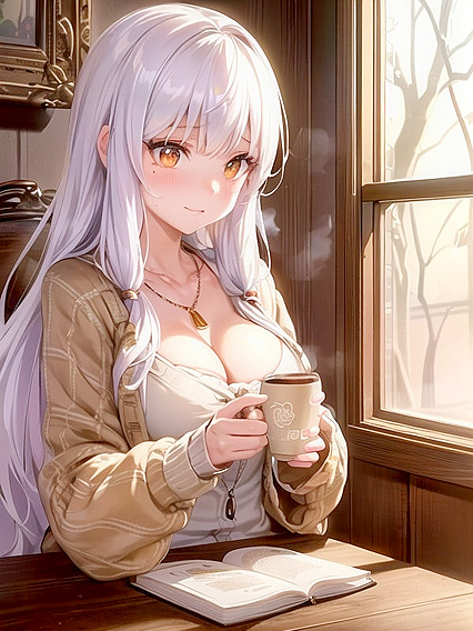 Intense Blush and HD Rainy Window Seat in Detailed Patron-Filled Hentai Scene