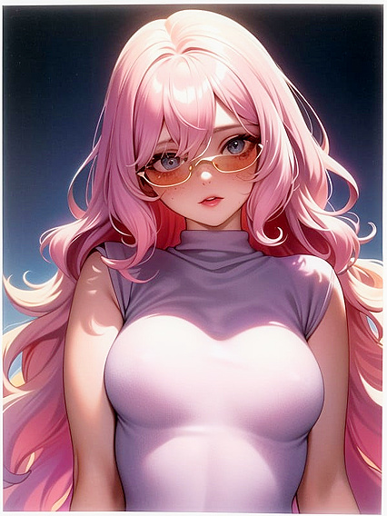 Freckled Girl 18+ with Bubblegum Pink Lips in Grainy Hentai
