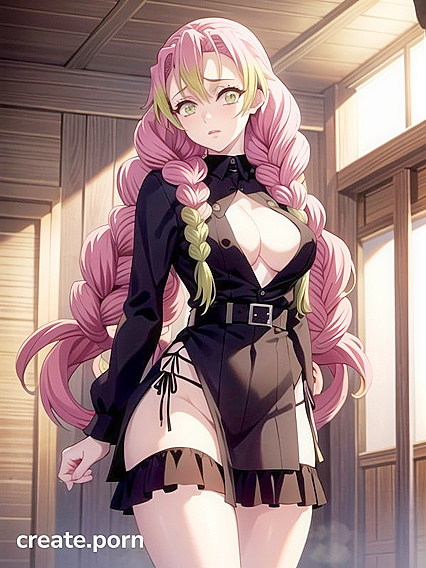 Mitsuri Kanroji from Demon Slayer Tease in Seductive Hentai Scenes