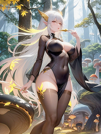 Moonlit Silver Streams and Ancient Gold-Leaved Trees in Sensual hentai Scenes