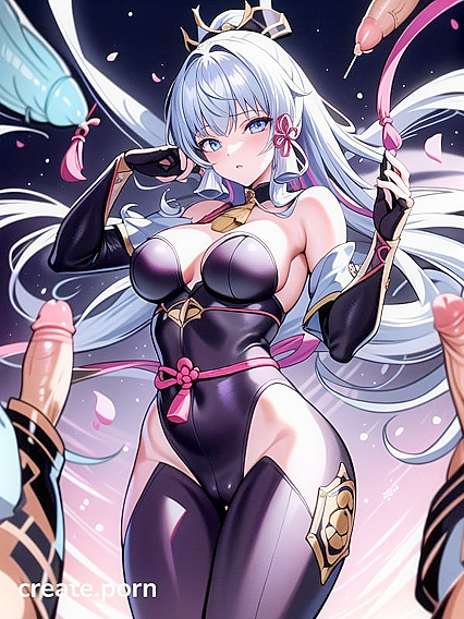 Kamisato Ayaka from Genshin Impact Takes On a Wild Gang Bang in Hentai Thrills