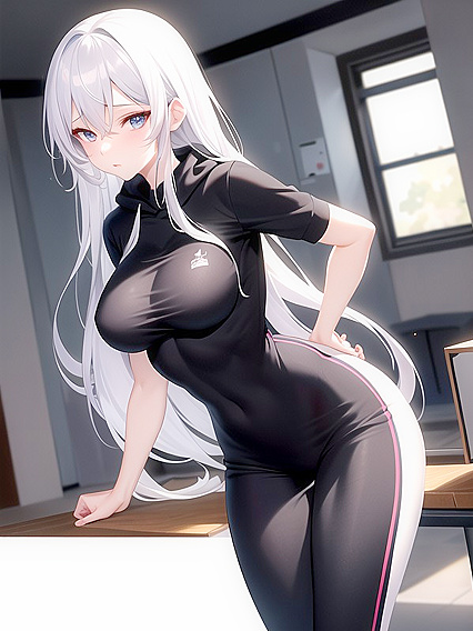 Hooded Figure in Tight Leggings Exploring Intense Hentai Pleasure