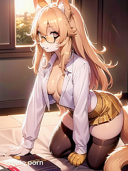 Horny Hentai AI Action with Medium Breasts from the Side View