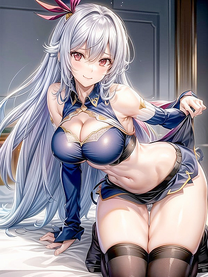 Eleonora Viltaria's Skirt Lifted and Buttons Undone in Seductive Hentai Scenes