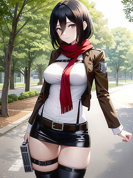 Mikasa Ackerman Takes on the Park in Seductive Hentai Action