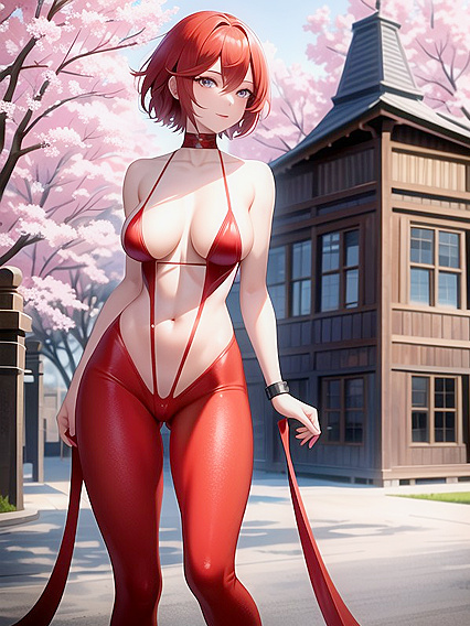 Red-Haired Beauty with Fiery Tattoos Seduces in Thong Hentai Action