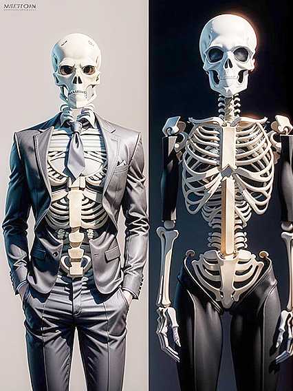 Skeleton Seduction: Business SuitErotica in Minimalist Surroundings