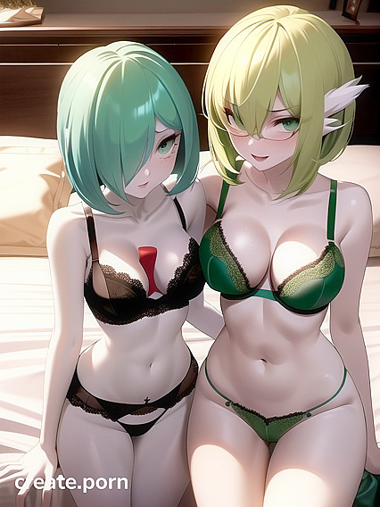 Intimate Girl 18+s Hugging and Tenderly Touching Faces in Seductive Hentai Scenes