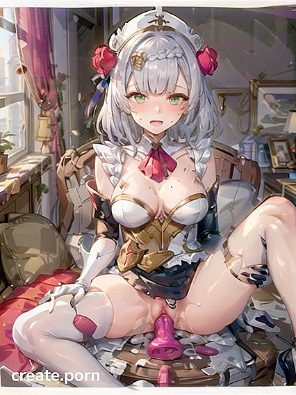 Noelle from Genshin Impact Enjoying Dildo Fun While Spreading Her Legs Wide